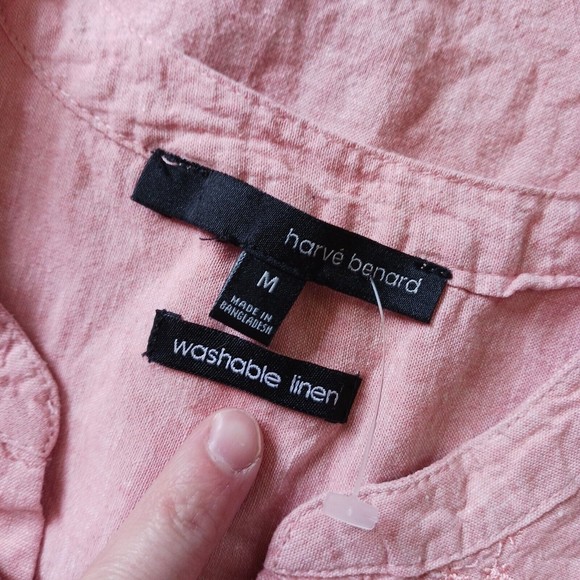 Linen Harve Benard Cottagecore Tank Blouse Womens M Sleeveless Pink - Picture 3 of 8